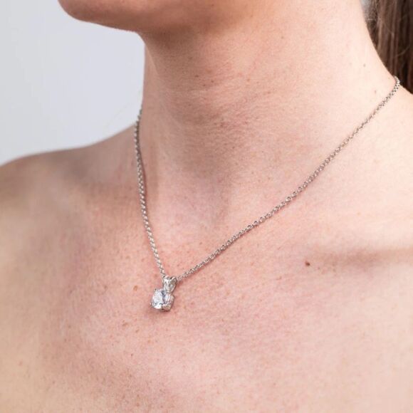 CZ by Kenneth Jay Lane Classic Round Pendant Necklace - Picture 5 of 6